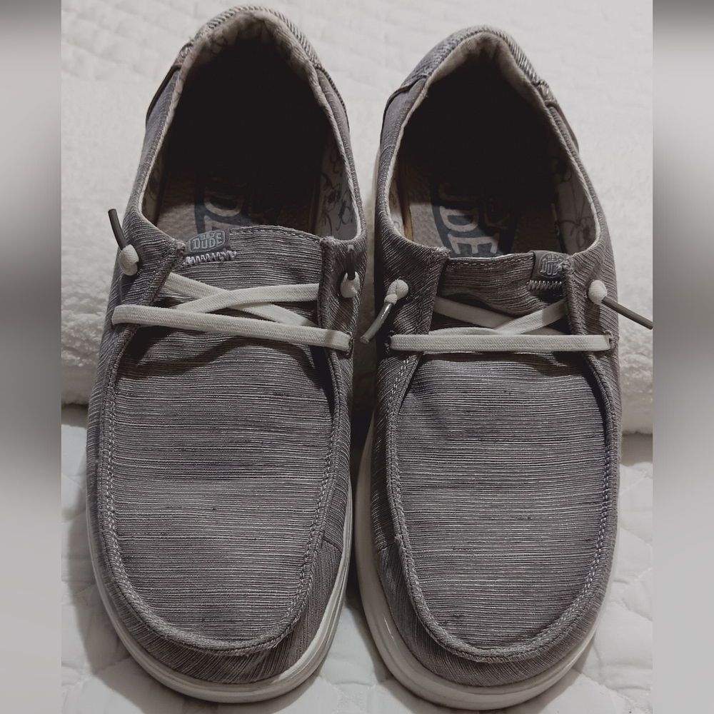 Hey Dude Women’s Wendy Linen - Lunar Rock Light Gray Size 7